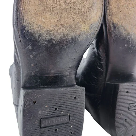 Luskey's Ryon's Mens size 9.5D Black Ostrich Exotic Leather Cowboy Western Boots - Picture 16 of 16